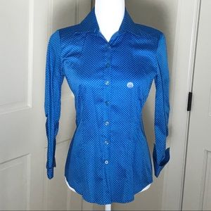 NY & Company fitted blue shirt.